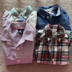 Kids Plaid and Solid Button Down Shirts - Multicolor